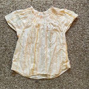 Madewell Smocked Mockneck SZ M. Honeysuckle color.